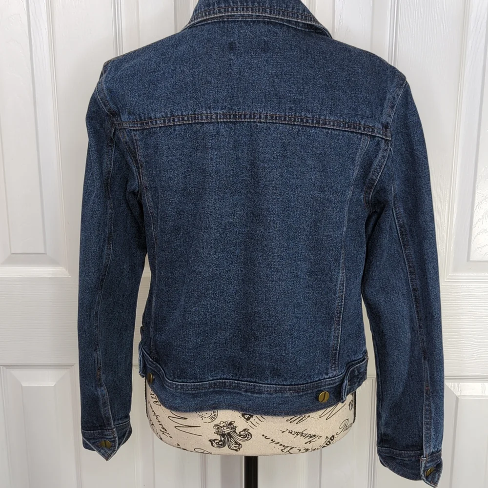 Jones New York Blue Jean Jacket, Dark Wash Size M - Picture 7 of 11